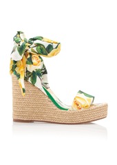 Dolce & Gabbana - Floral-Charmeuse Espadrilles - Multi - IT 40 - Moda Operandi