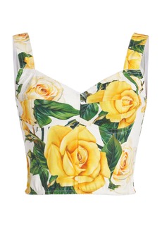 Dolce & Gabbana - Floral Cotton Bustier Top - Multi - IT 36 - Moda Operandi