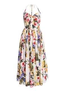Dolce & Gabbana - Floral Cotton Poplin Midi Dress - Multi - IT 44 - Moda Operandi