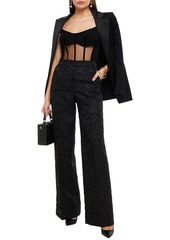 Dolce & Gabbana - Floral-jacquard straight-leg pants - Black - IT 42