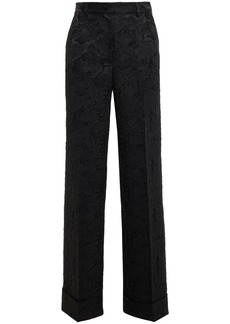 Dolce & Gabbana - Floral-jacquard straight-leg pants - Black - IT 42