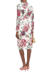 Dolce & Gabbana - Floral-print cotton-blend corded lace dress - White - IT 38