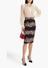 Dolce & Gabbana - Floral-print crepe pencil skirt - Black - IT 38