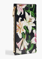 Dolce & Gabbana - Floral-print pebbled-leather cardholder - Black - OneSize