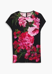 Dolce & Gabbana - Floral-print silk-blend crepe top - Black - IT 40