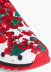 Dolce & Gabbana - Floral-print stretch-knit sneakers - Red - EU 35.5