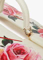 Dolce & Gabbana - Floral-print textured leather pouch - White - OneSize