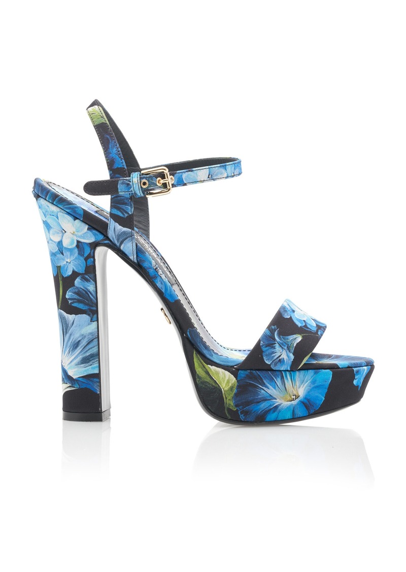 Dolce & Gabbana - Floral Satin Platform Sandals - Multi - IT 38 - Moda Operandi