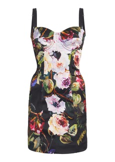 Dolce & Gabbana - Floral Silk-Blend Bustier Mini Dress - Multi - IT 42 - Moda Operandi