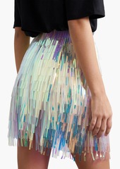 Dolce & Gabbana - Fringed iridescent tulle mini skirt - Metallic - IT 42