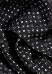 Dolce & Gabbana - Fringed printed silk-twill scarf - Black - OneSize
