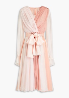 Dolce & Gabbana - Gathered silk-voile midi dress - Pink - IT 42