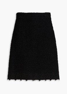 Dolce & Gabbana - Guipure lace-trimmed wool-blend tweed mini skirt - Black - IT 36
