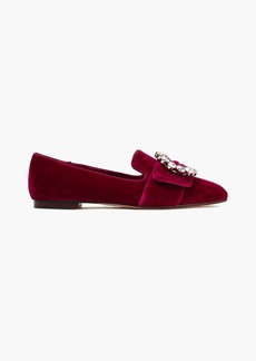 Dolce & Gabbana - Jackie crystal-embellished velvet loafers - Purple - EU 36