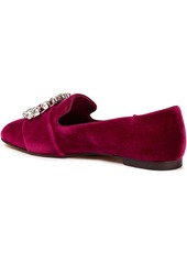 Dolce & Gabbana - Jackie crystal-embellished velvet loafers - Purple - EU 36