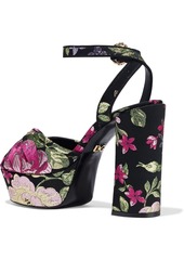 Dolce & Gabbana - Knotted metallic brocade platform sandals - Black - EU 39