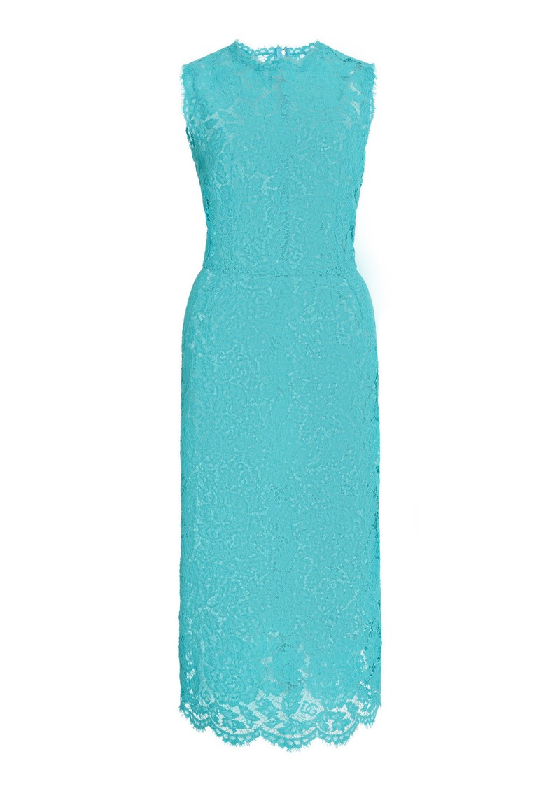 Dolce & Gabbana - Lace Midi Dress - Blue - IT 36 - Moda Operandi