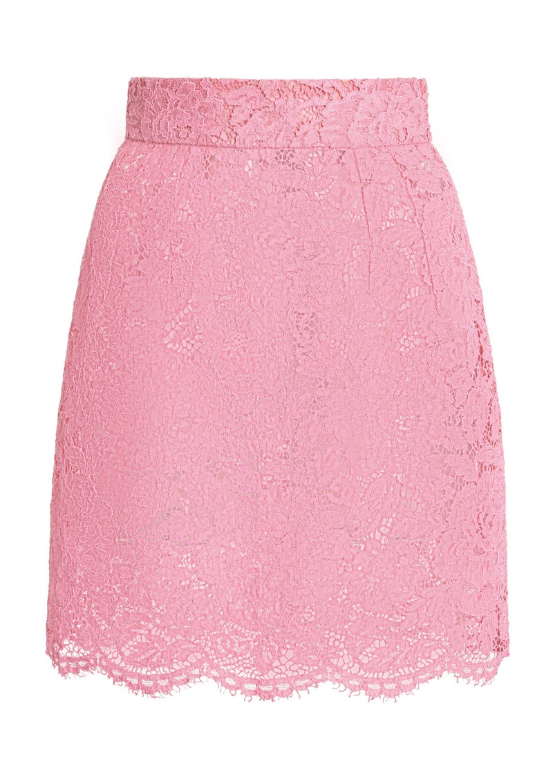 Dolce & Gabbana - Lace Mini Skirt - Pink - IT 36 - Moda Operandi
