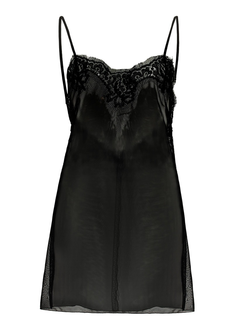 Dolce & Gabbana - Lace-Trimmed Tulle Camisole Top - Black - IT 38 - Moda Operandi