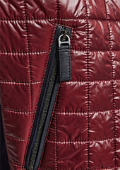 Dolce & Gabbana - Leather-trimmed quilted shell hooded jacket - Burgundy - IT 48