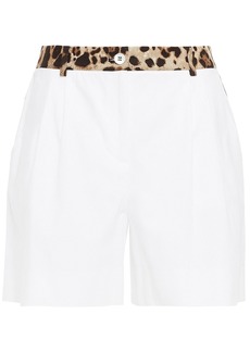 Dolce & Gabbana - Leopard-print cotton-blend tweed shorts - White - IT 38