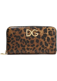 Dolce & Gabbana - Leopard-print textured-leather continental wallet - Animal print - OneSize