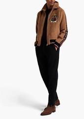 Dolce & Gabbana - Appliquéd brushed alpaca and wool-blend jacket - Brown - IT 46