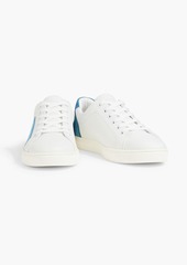 Dolce & Gabbana - Logo-appliquéd leather and suede sneakers - Blue - EU 36