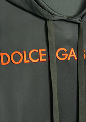 Dolce & Gabbana - Logo-appliquéd satin-jersey hoodie - Green - IT 44