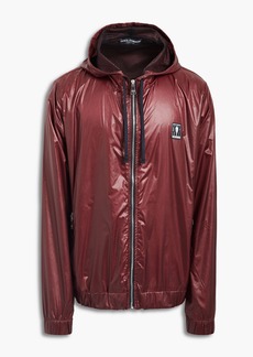 Dolce & Gabbana - Logo-appliquéd shell hooded track jacket - Burgundy - IT 56