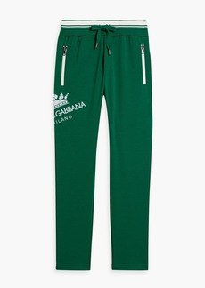 Dolce & Gabbana - Printed French cotton-blend terry sweatpants - Green - IT 48