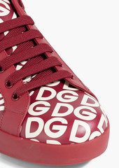 Dolce & Gabbana - Logo-print leather sneakers - Burgundy - UK 6