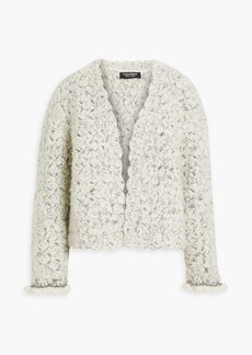 Dolce & Gabbana - Metallic bouclé-knit cashmere-blend jacket - White - IT 40