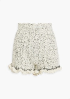 Dolce & Gabbana - Metallic bouclé-knit cashmere-blend shorts - White - IT 42