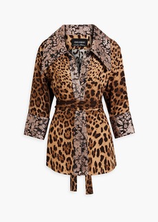 Dolce & Gabbana - Metallic jacquard and leopard-print jersey shirt - Animal print - IT 38