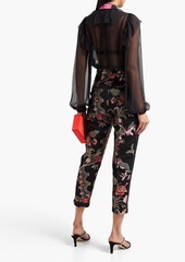 Dolce & Gabbana - Metallic jacquard slim-leg pants - Black - IT 42