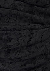 Dolce & Gabbana - Off-the-shoulder pleated lace midi dress - Black - IT 40