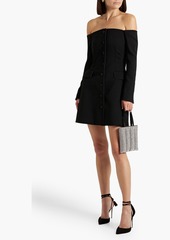 Dolce & Gabbana - Off-the-shoulder wool-blend crepe mini dress - Black - IT 40