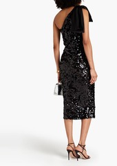 Dolce & Gabbana - One-shoulder sequined tulle midi dress - Black - IT 36