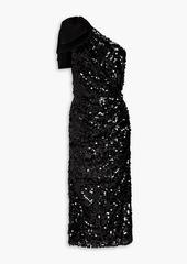 Dolce & Gabbana - One-shoulder sequined tulle midi dress - Black - IT 36