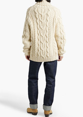 Dolce & Gabbana - Oversized cable-knit wool and alpaca-blend turtleneck sweater - White - IT 54