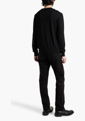 Dolce & Gabbana - Paisley-print silk twill-paneled wool and silk-blend sweater - Black - IT 48