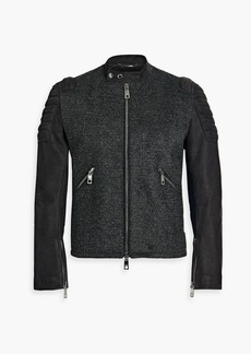 Dolce & Gabbana - Leather-paneled wool-bouclé jacket - Black - IT 44