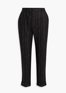 Dolce & Gabbana - Pinstriped flannel tapered pants - Black - IT 38