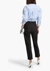 Dolce & Gabbana - Pinstriped flannel tapered pants - Black - IT 38
