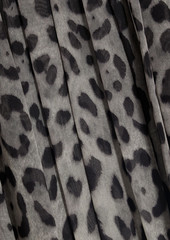 Dolce & Gabbana - Pleated leopard-print silk-chiffon mini skirt - Black - IT 38