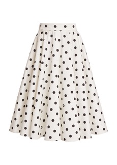 Dolce & Gabbana - Polka-Dot Cotton-Drill Midi Skirt - White - IT 36 - Moda Operandi