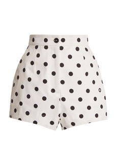 Dolce & Gabbana - Polka-Dot Cotton-Drill Shorts - White - IT 36 - Moda Operandi