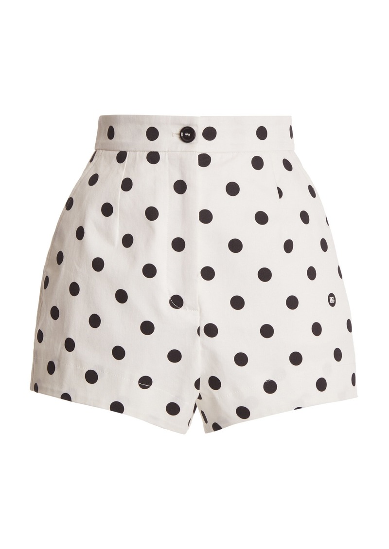 Dolce & Gabbana - Polka-Dot Cotton-Drill Shorts - White - IT 40 - Moda Operandi