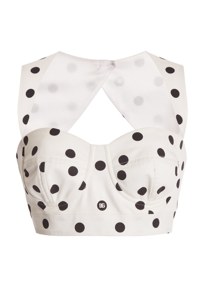 Dolce & Gabbana - Polka-Dot Cotton-Drill Top - White - IT 46 - Moda Operandi